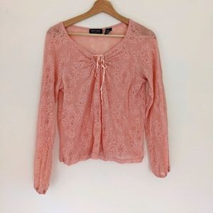 ✨ SOLD peach Lace Top